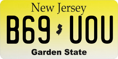 NJ license plate B69UOU