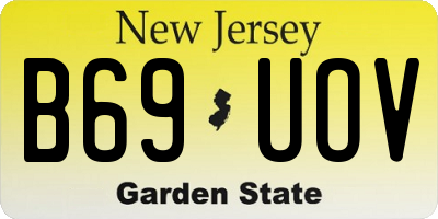 NJ license plate B69UOV