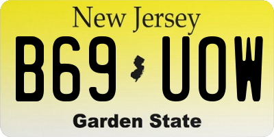 NJ license plate B69UOW