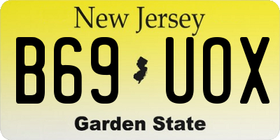 NJ license plate B69UOX