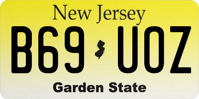 NJ license plate B69UOZ