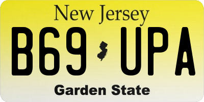 NJ license plate B69UPA