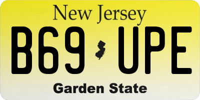 NJ license plate B69UPE
