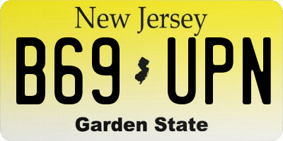 NJ license plate B69UPN
