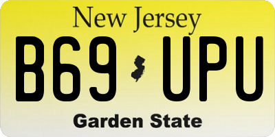 NJ license plate B69UPU