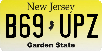 NJ license plate B69UPZ