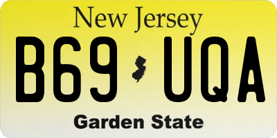 NJ license plate B69UQA