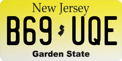 NJ license plate B69UQE
