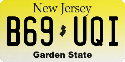 NJ license plate B69UQI