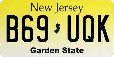 NJ license plate B69UQK