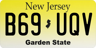 NJ license plate B69UQV