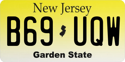 NJ license plate B69UQW