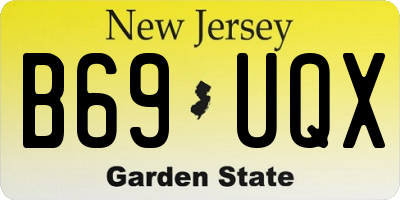 NJ license plate B69UQX