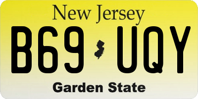 NJ license plate B69UQY