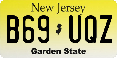 NJ license plate B69UQZ