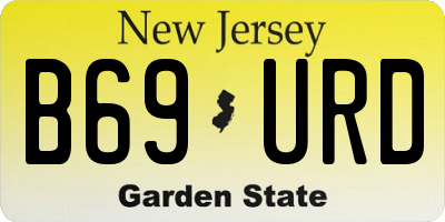 NJ license plate B69URD