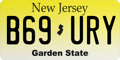 NJ license plate B69URY