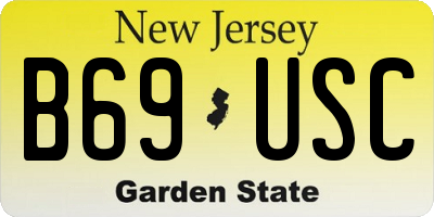 NJ license plate B69USC