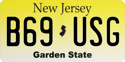 NJ license plate B69USG