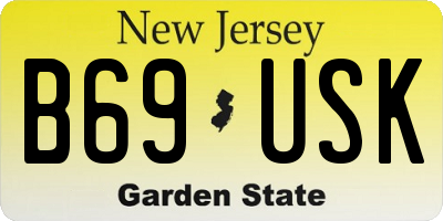 NJ license plate B69USK