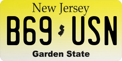 NJ license plate B69USN