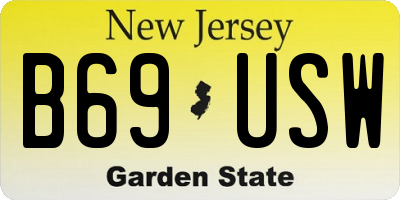 NJ license plate B69USW