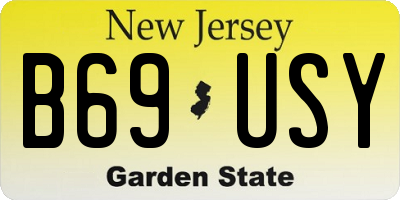 NJ license plate B69USY
