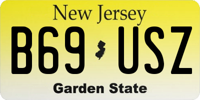 NJ license plate B69USZ