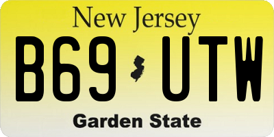 NJ license plate B69UTW