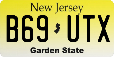 NJ license plate B69UTX
