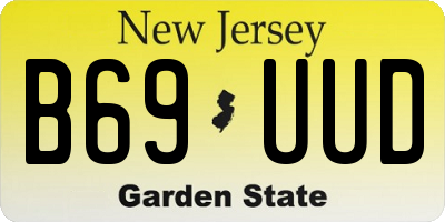 NJ license plate B69UUD
