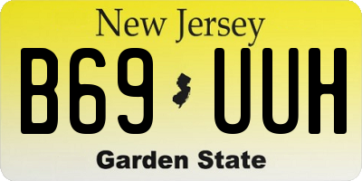 NJ license plate B69UUH