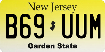 NJ license plate B69UUM