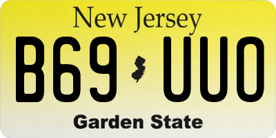 NJ license plate B69UUO