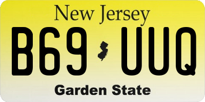 NJ license plate B69UUQ