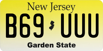 NJ license plate B69UUU