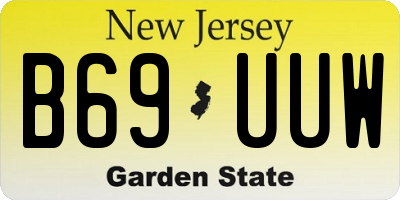 NJ license plate B69UUW