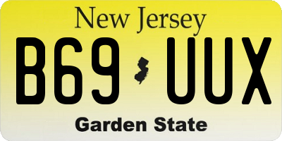 NJ license plate B69UUX