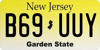 NJ license plate B69UUY