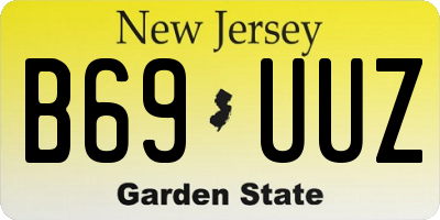 NJ license plate B69UUZ