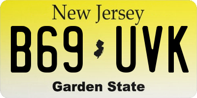 NJ license plate B69UVK