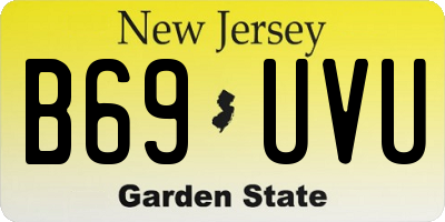 NJ license plate B69UVU