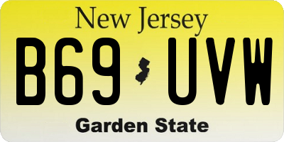 NJ license plate B69UVW