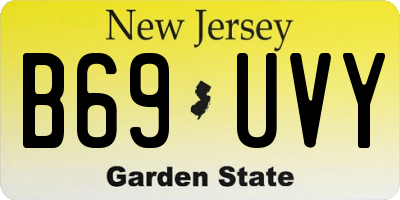 NJ license plate B69UVY