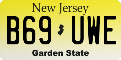 NJ license plate B69UWE