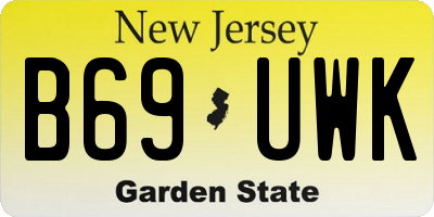 NJ license plate B69UWK