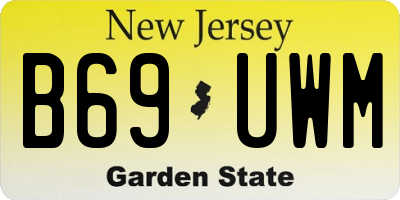 NJ license plate B69UWM