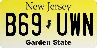 NJ license plate B69UWN