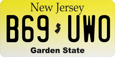 NJ license plate B69UWO