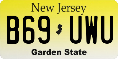 NJ license plate B69UWU